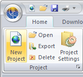 New Project button