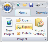 Export button